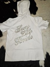 Victoria Secret Bride Fill Zip Short Sleeve Top Size Small