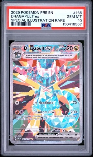 2025 POKEMON PRE EN-PRISMATIC EVOLUTIONS #165 DRAGAPULT EX PSA 10