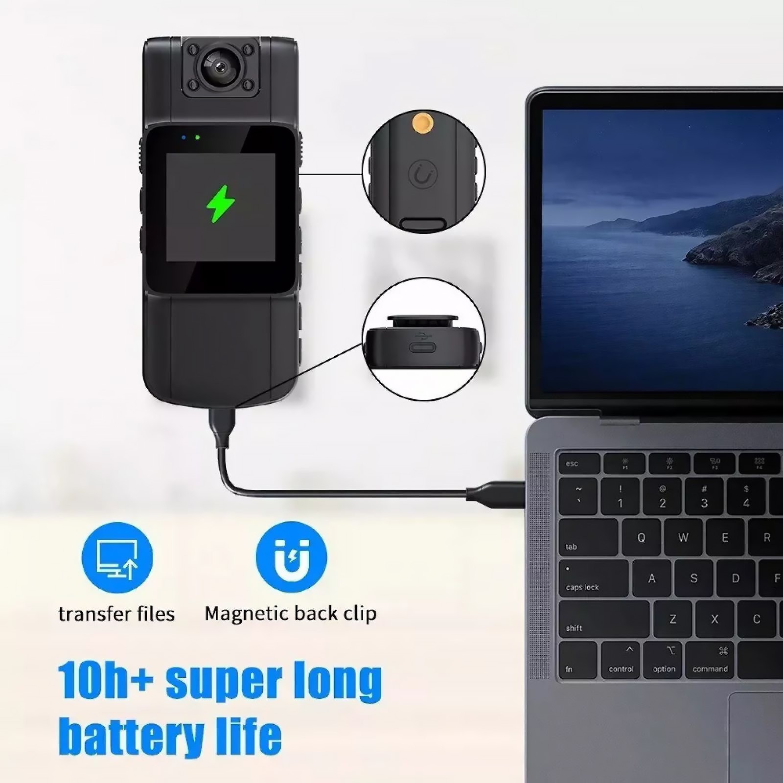 HD 1080P 180° Rotating Lens Audio Video Recorder DVR IR Night ABS Camera