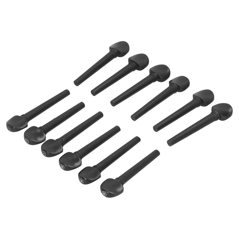 12Pcs Ebony Peg Wooden Tuning Replacement Accessories For Oud Violin LWCP - Image 4 of 4
