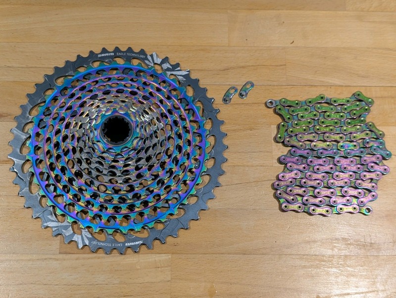 SRAM Eagle XX1 XG-1299 12 Speed Rainbow Oil Slick Cassette & Chain