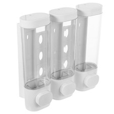 Hotel Bathroom Wall Mounted Triple Chamber Shampoo Conditioner Dispenser ABS