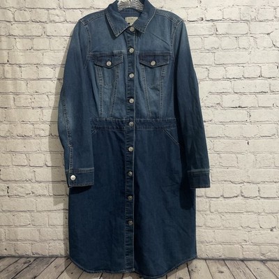 Logo Lori Goldstein Small Women s Denim Dress Bohemian Cottagecore  Minimalist