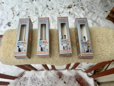 Lot of 4 Osram Dulux EL Energy Saving Bulbs 20w 10,000 Hrs Life NEW