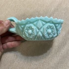 Vintage Fostoria Aqua Milk Glass Nappy Bon Bon Dish