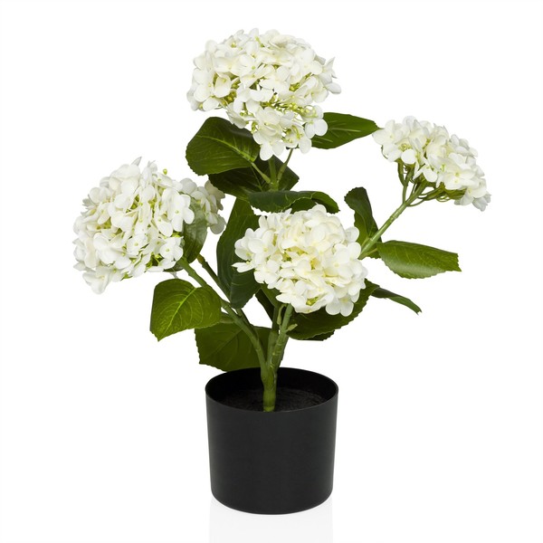 Kunstblume Im Topf 52Cm KüNstliche Hortensie Hydrangea Deko Zimmerpflanze Blume-image