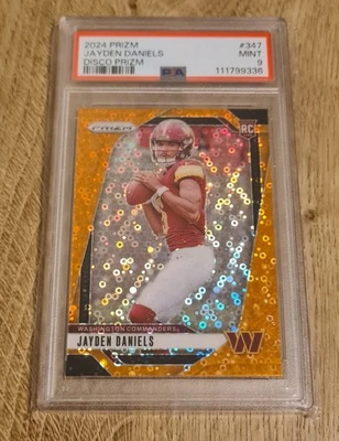 Jayden Daniels Rookie RC Orange Disco Prizm PSA 9!!! Panini Prizm Football 2024! - Bild 1 von 2