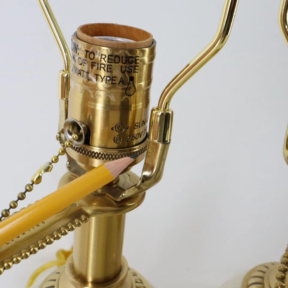 Lenox Quoizel Table Lamp Tracery LX6516H Brass Base - Image 3 of 4