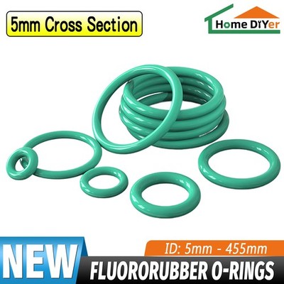 FKM Fluoro Rubber O Rings 5mm Cross Section 5-455mm ID O Ring Oil Resistant Seal