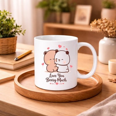 Love You Beary Much Cute Bear Mug Valentine Gift for Girlfriend Wife 11oz