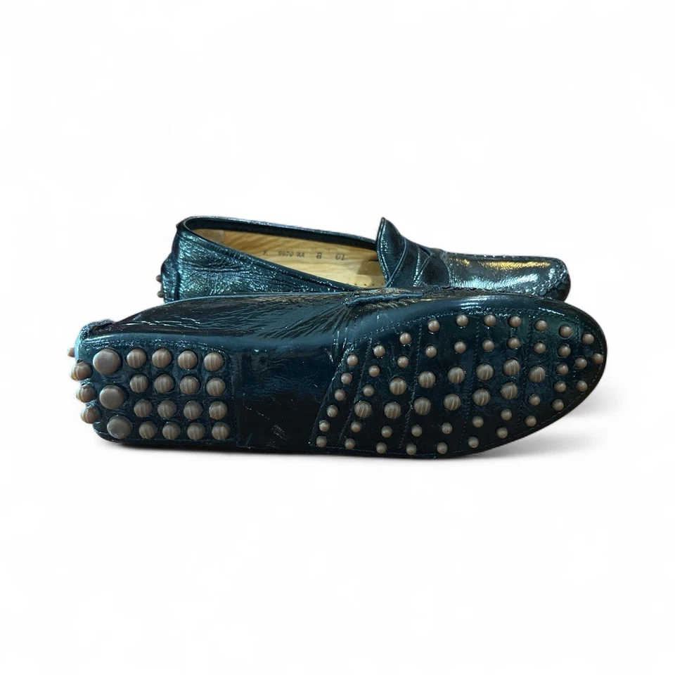 Mocasines de conducción de cuero negro para mujer COLE HAAN zapatos italianos talla: 8M Foto 2 de 4