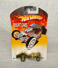 2007 Hot Wheels Fright Cars Series ZOMBOT Gold w/Real Riders Gold 5 Spokes NEW