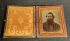 Antique Civil War era Handsome Man Veteran Soldier Posing Beard Tintype Photo