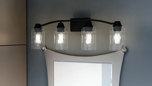 Quoizel ACA8627 Acacia 4 Light 28"W Vanity Light - Nickel - Picture 2 of 12