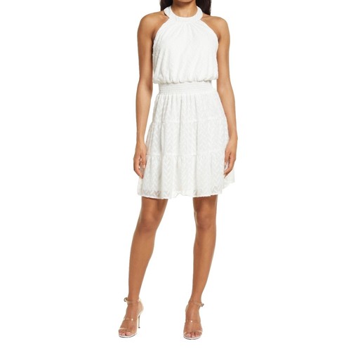 love of mine white halter swing dress Formal White Halter Summer Dress Lulus Love Of Mine White Halter Swing Dress Size Small 100%