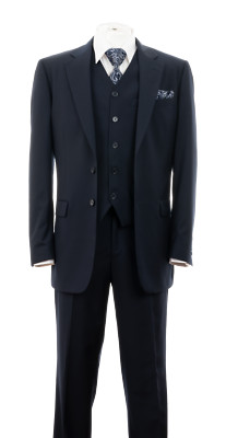 Men's 2 button Moder  fit jacket with vest double vents flat Front pants 5702sv