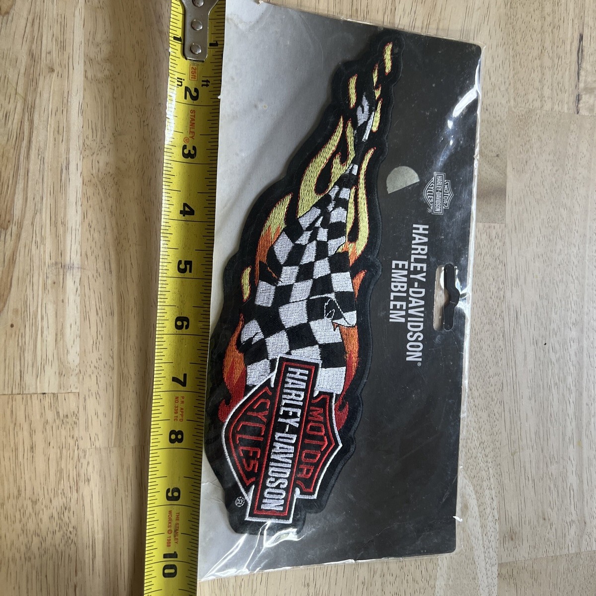Authentic Vintage Harley-Davidson Bar Shield Checkered Flag Emblem