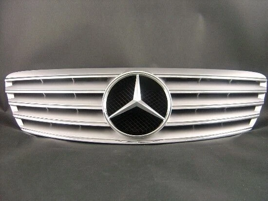 Juego de parrilla delantera plateada para Mercedes Benz Pre-Facelift W220 Clase S 1998-2001 Foto 3 de 3