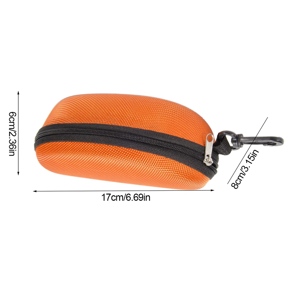 2-Pack Sunglasses Hard Case Eye Glasses Black Clam Shell Zipper With Hook - Image 3 of 4