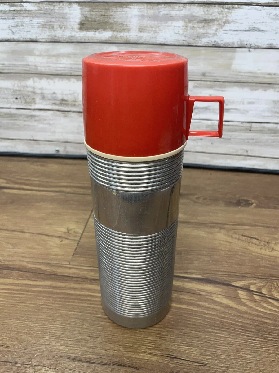 VINTAGE Thermos Aluminum Pint Size Vacuum Bottle #2284 MADE IN USA ~EUC~