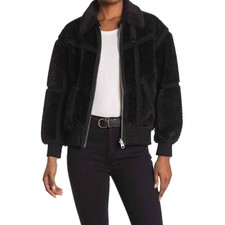 G-star New $330 Deline Teddy Reversible Bomber Jacket Black Large