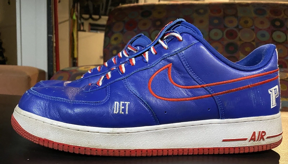 NIKE ID AIR FORCE 1 DETROIT PISTONS BASKETBALL ONE OF A KIND SIZE 14 USED