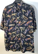Vintage Smithsonian Institution Shirt Military Airplane Mens Size L