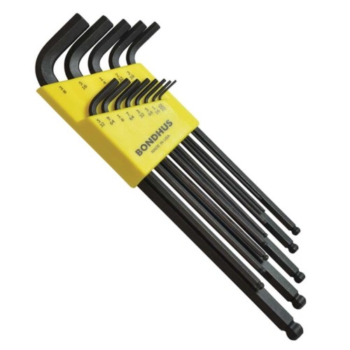 Bondhus BLX13XL 13 Piece Extra Long Ball Ended Hexagon Key Set .050"" - 3/8"" AF
