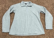 Eddie Bauer Women  s M 1/4 Zip Light Blue Fleece Pull Over B29
