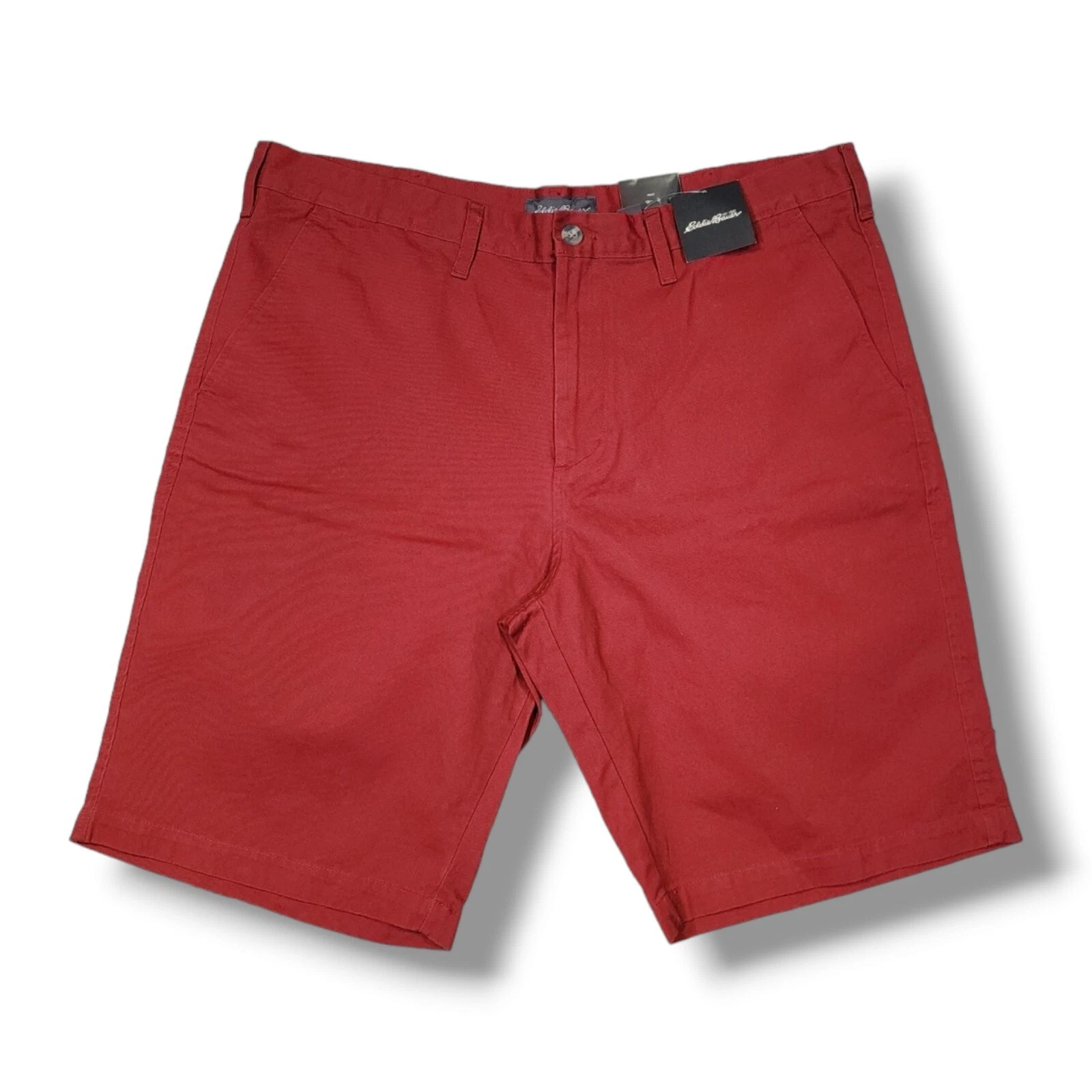 Eddie Bauer Chino Flat Front Freeland Flag Maroon Shorts Men's Size 40 NWT