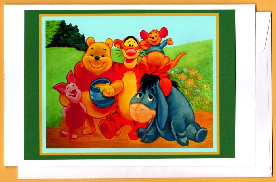 6 TARJETAS DE CUMPLEAÑOS PARA NIÑOS, 5 1/2 X 8 1/2 pulgadas, Winnie the Pooh/Dinosaurio/Raggedy Ann Foto 2 de 4