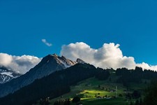 Landscape nature mountains sky clouds trees Custom Gaming Mat Desk