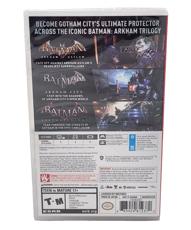 Batman: Arkham Trilogy - Nintendo Switch - Brand New Factory Sealed US Version - Image 2 of 4