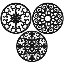 GASARÉ, Large, Thick, 10" Silicone Trivets for Hot Dishes, 10 x ¼ Inches, 3 Pack