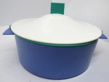 Tupperware 3 Pc 7" Microwave Steamer Cooker with Strainer & Lid #3220~3221~3222
