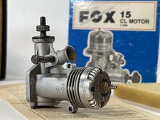 Motor de avión de radiocontrol pistón deflector Fox 15 CL 11500 de colección en caja años 70 80 EE. UU.