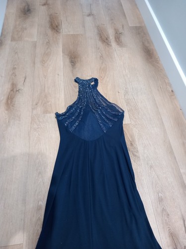 Blue Halter Neck Floor Length Ball Gown Size 12 - Picture 5 of 8