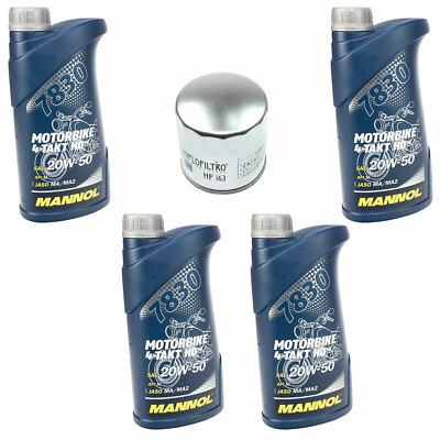 Motoröl Ölfilter HF163 Set 20W50 4 Liter für BMW K 1100 LT R 1150 850 GS 