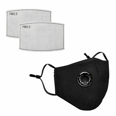 Cotton Face Mask  With  2 Filters Washable Reusable Activated Carbon respirator