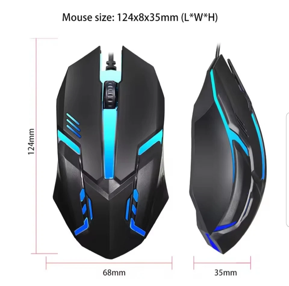 Wired Mouse Colorful LED Gaming Mouse E-Sports USB 5000 DPI- White - Image 2 of 4