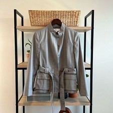 Calvin Klein Snap Button Belted Modern Career Suiting Blazer, 8