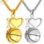 miniature 1  - I Love Basketball Coeur Colliers Or SPORTS Noël Cadeaux pour Lui Men Elle Femme