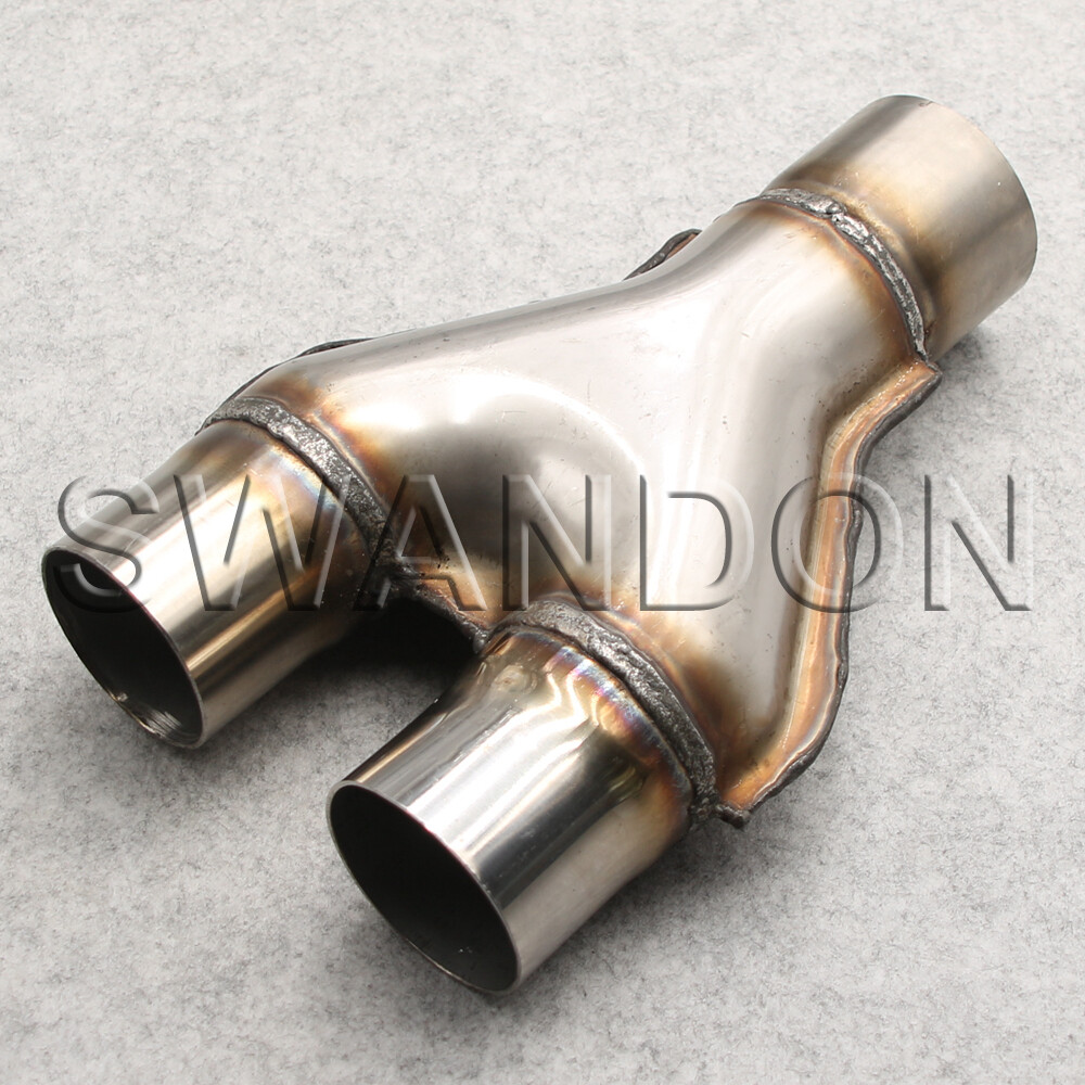 Universal Stainless Steel Exhaust YPipe Piece Adapter 2.5" Single & 2.