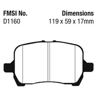 Pastillas de freno delanteras de repuesto EBC UD1160 Ultimax2 para Chevy Malibu 2004-2012 Foto 3 de 4
