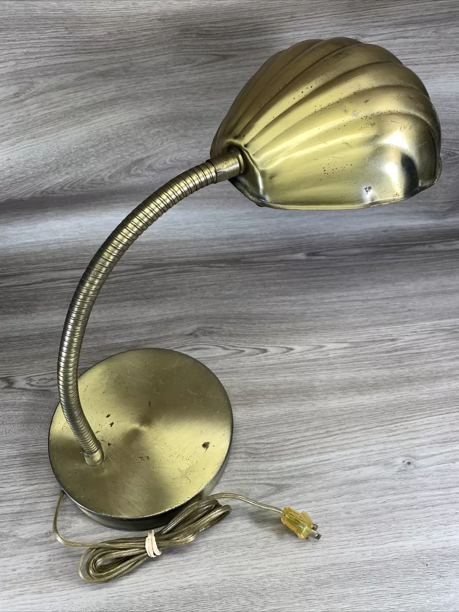 Mid-Century Brass Goose Neck Lamp