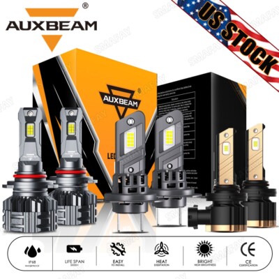 For Kia Forte 2019-2024 AUXBEAM CANBUS LED Headlight High Low Beam Fog Kit 6500K