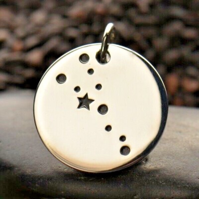 Sterling Silber Sternzeichen Halskette - Sternbild Charm Horoskop - alle Sternzeichen