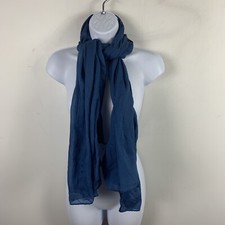 Womens Rectangle Scarf Shawl One Size Blue Lightweight Sheer