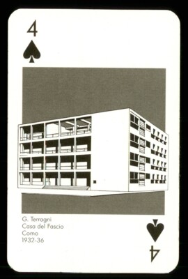 1 x Spielkarte Architekt Giuseppe Terragni 1932-36 - 4 of Pik S78