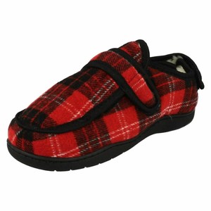 ladies red tartan slippers